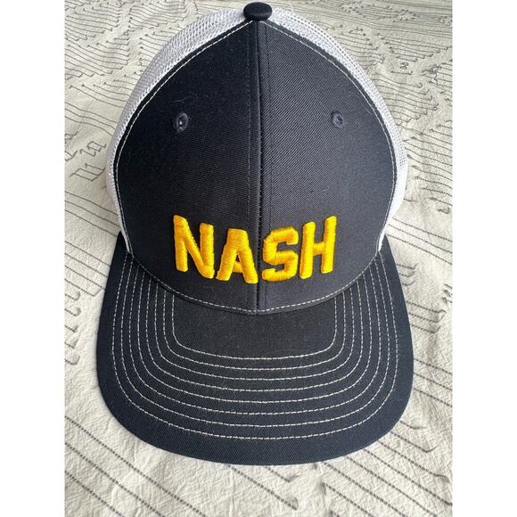 NASH Collection Neoprene NASH Trucker Navy Gold Hat - Picture 2 of 6